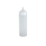 Winco PSW-12 12 Oz Clear Wide Mouth Squeeze Bottle - 6 Pc/Pack