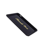 Thunder Group PLPT046BL Plastic Tip Tray 4 1/2" X 6 1/2" Gold Imprinted, Black