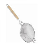 Thunder Group SLSTN3308R 9 1/2" Reinforced Wooden Handle Strainer / Double / Fine -Flat Handle