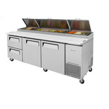 Turbo Air TPR-93SD-D2-N 93" Two Drawers and Two Doors Pizza Prep Table