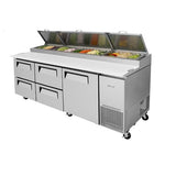 Turbo Air TPR-93SD-D4-N 93" Four Drawers Pizza and Single Door Prep Table