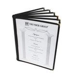 Thunder Group PLMENU-6BL 6 Page Book Fold Menu Cover, 8 1/2" X 11", Black