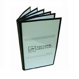 Thunder Group PLMENU-6TGI 6 Page Book Fold Menu Cover 7 1/2" X 13 1/4" Black