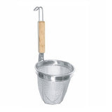 Thunder Group SLNS002 5 1/2" x 4 1/2" Noodle Skimmer with Round Wood Handle