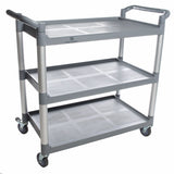 Thunder Group PLBC4019G 3-Tier Bus 40-1/2'' x 19-3/4'' x 37-7/8'' Grey Bus Carts - Champs Restaurant Supply | Wholesale Restaurant Equipment and Supplies