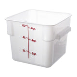 Thunder Group PLSFT006PP 6 QT White Polycarbonate Food Storage Container - Champs Restaurant Supply | Wholesale Restaurant Equipment and Supplies