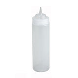 Winco PSW-24 24 Oz Clear Wide Mouth Squeeze Bottle  - 6 Pc/Pack