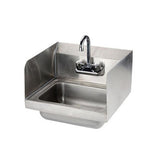 Stainless Steel Wall Mount Hand Sink with 4" Faucet and Double Splash Guards
