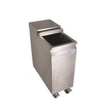Mobile Ice Bin, with sliding lid, 24"W x 11"D x 29"H, stainless steel, 53lb. Capacity