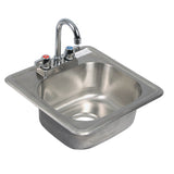 BK Resources BK-DIS-1515-P-G Drop-In Sink with Faucet