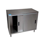 BK Resources BKDC-3072S Work Table, cabinet base with sliding doors, 72"W x 30"D, 18/304 stainless steel top reinforced with channels