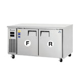 Everest ETRF2 59-1/4" Two Section Side Mount Undercounter Dual Temp Refrigerator/Freezer