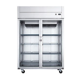 Dukers D55AR-GS2 Top Mount Double Glass Door Refrigerator