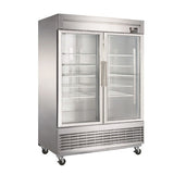 Dukers D55R-GS2 Bottom Mount Double Glass Door Refrigerator