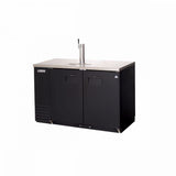 Everest EBD2-BB 57-3/4" Black Two Section Solid Door Back Bar/Direct Draw Keg Refrigerator
