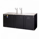 Everest EBD4-24 89-1/4" Black Three Section Direct Draw Keg Refrigerator