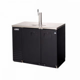Everest EBDS2-BB-24 49" Black Two Section Solid Door Back Bar/Direct Draw Keg Refrigerator 