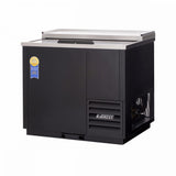 Everest EGC37 36-3/4" Black Solid Slide Lid Glass and Plate Chiller