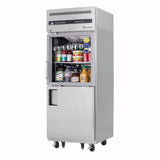 Everest EGSDH2 29-1/4" One Section Glass/Solid Half Door Upright Reach-In Dual Temperature Refrigerator/Freezer Combo