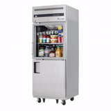 Everest EGSH2 29-1/4" One Section Glass/Solid Half Door Upright Reach-In Refrigerator