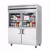 Everest EGSWH4 59" Two Section Glass/Solid Half Door Upright Reach-In Refrigerator 