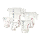 Winco PMCP-5SET 5 Pc Set Polycarbonate Measuring Cup - Quarts and Liters Marking - Champs Restaurant Supply | Wholesale Restaurant Equipment and Supplies