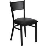 CMC-DG60289 MESH Back Metal Chair with Black Vinyl Seat - Champs Restaurant Supply | Wholesale Restaurant Equipment and Supplies