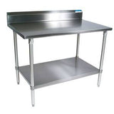 72" x 30"All Stainless Steel Work Table w/ 5" Riser Backsplash
