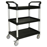 Thunder Group PLBC3316B 3-Tier 33" x 16'' Black Bus Cart - Champs Restaurant Supply | Wholesale Restaurant Equipment and Supplies