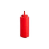 Winco PSB-08R 8 oz. Red Plastic Squeeze Bottles - 6/Pack