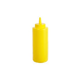 Winco PSB-08Y 8 oz. Yellow Plastic Squeeze Bottles - 6/Pack