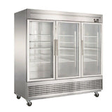 Dukers D83R-GS3 Bottom Mount Three Glass Door Refrigerator