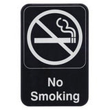 Winco SGN-601 Black 6" X 9" Information Sign with Symbol - Imprint "No Smoking"