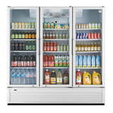 Turbo Air TGM-72SDH-N 78" W Three-Section Glass Door Super Deluxe Refrigerated Merchandiser