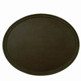 Thunder Group PLST2700BR Brown Slip Resistant 22" x 27" Oval Serving Tray - Champs Restaurant Supply | Wholesale Restaurant Equipment and Supplies