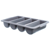 Thunder Group PLFCCB001 Grey Four Compartment Cutlery Box - Champs Restaurant Supply | Wholesale Restaurant Equipment and Supplies