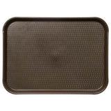 Thunder Group PLFFT1216BR 12" X 16 1/4", Fast Food Tray, Rectangular, Plastic, Brown,