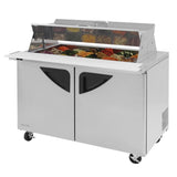 Turbo Air TST-48SD-18-N-DS 48" Double Door Dual Sided Refrigerated Sandwich/Salad Prep Table