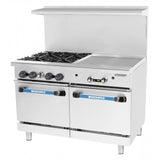 Radiance TARG-4B24G 48" 4 Burner Range and 24" Griddle with 2 Standard Oven