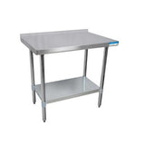 36"W x 24"D 1-1/2" Riser Stainless Steel Top Work Table w/ Galvanized legs and Undershelf