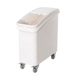 Winco IB-21 21-ga Ingredient Bin w/ Clear Plastic Cover, Clasp Sliding Lid & Scoop, White