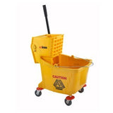 Winco MPB-36 Yellow Commercial Mop Bucket with Wringer - 36 quart - 1